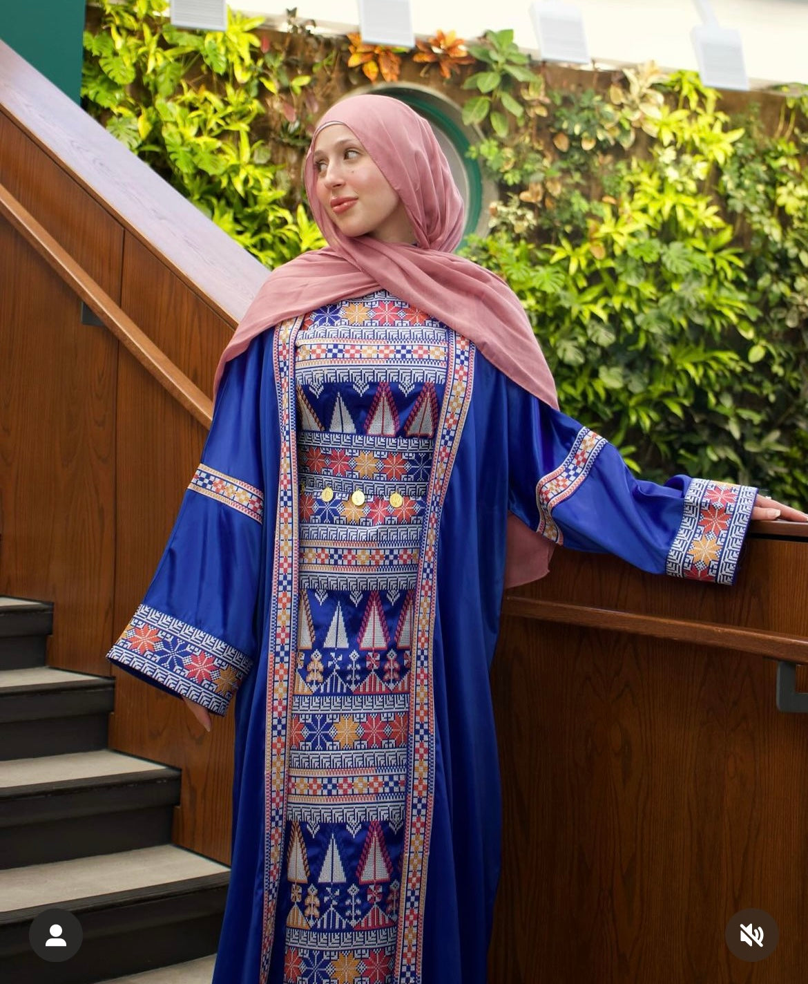 Satin Palestinian Thobe - Embroidered Maxi Dress Satin Fabric ( 2 colours)