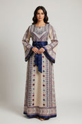 The Reema Thobe - Blue & Beige Palestinian Thobe