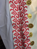 Bridal Embroidered Head Veil with coins  (Red & Blue)