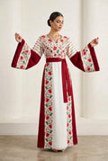 The Lelia Thobe - Luxurious | Red & Beige | Palestinian Tatreez Thobe/Dress