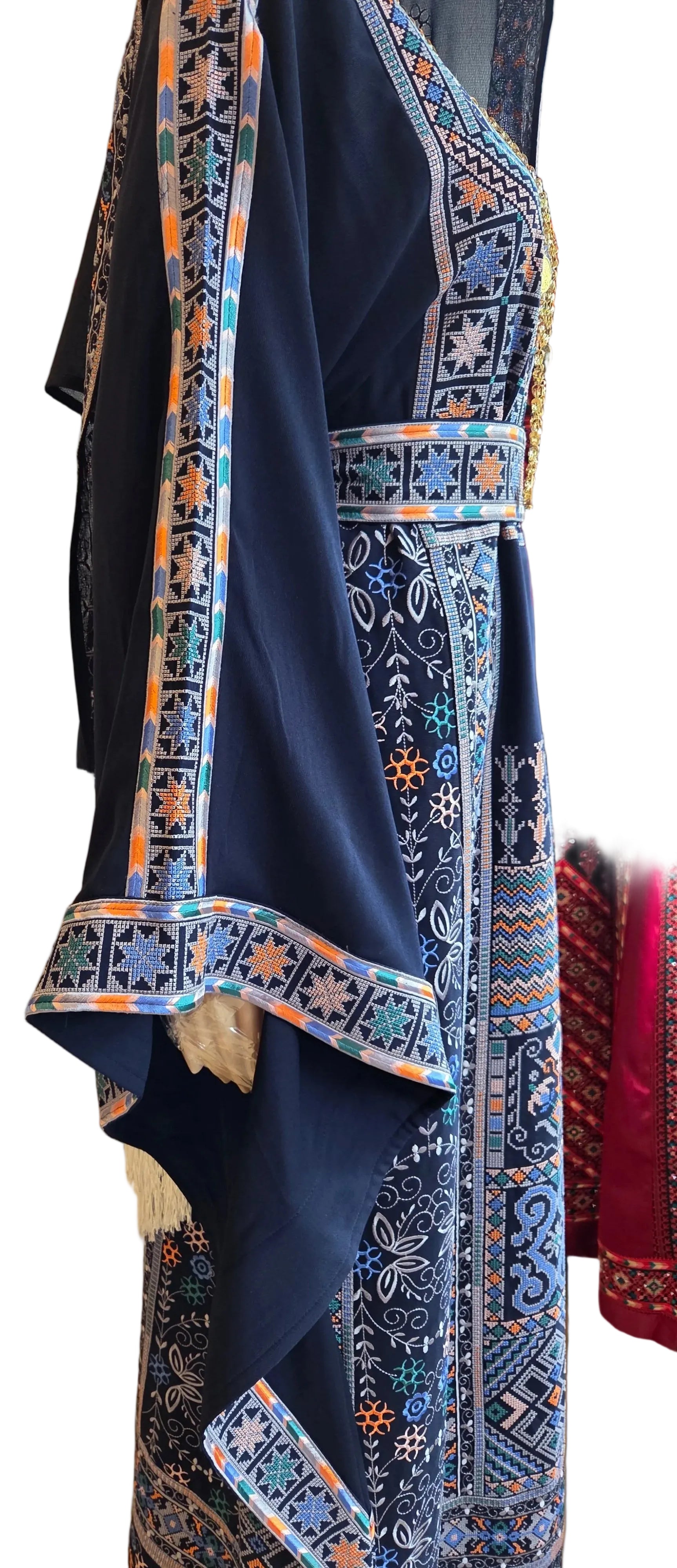 The Carmen Thobe - Classic | Navy & Blue | Palestinian Tatreez Thobe/Dress