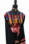 The Lara Thobe - Multicolor Satin Pink Sleeve Thobe Tatreez Thobe