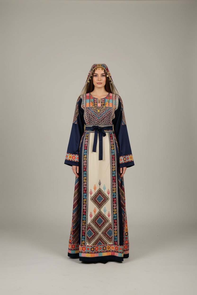 The Naya Thobe - Luxurious | Blue & White