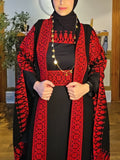 Sama Thobe Modern Palestinian Thobe With Bisht/Abaya - 3 pieces