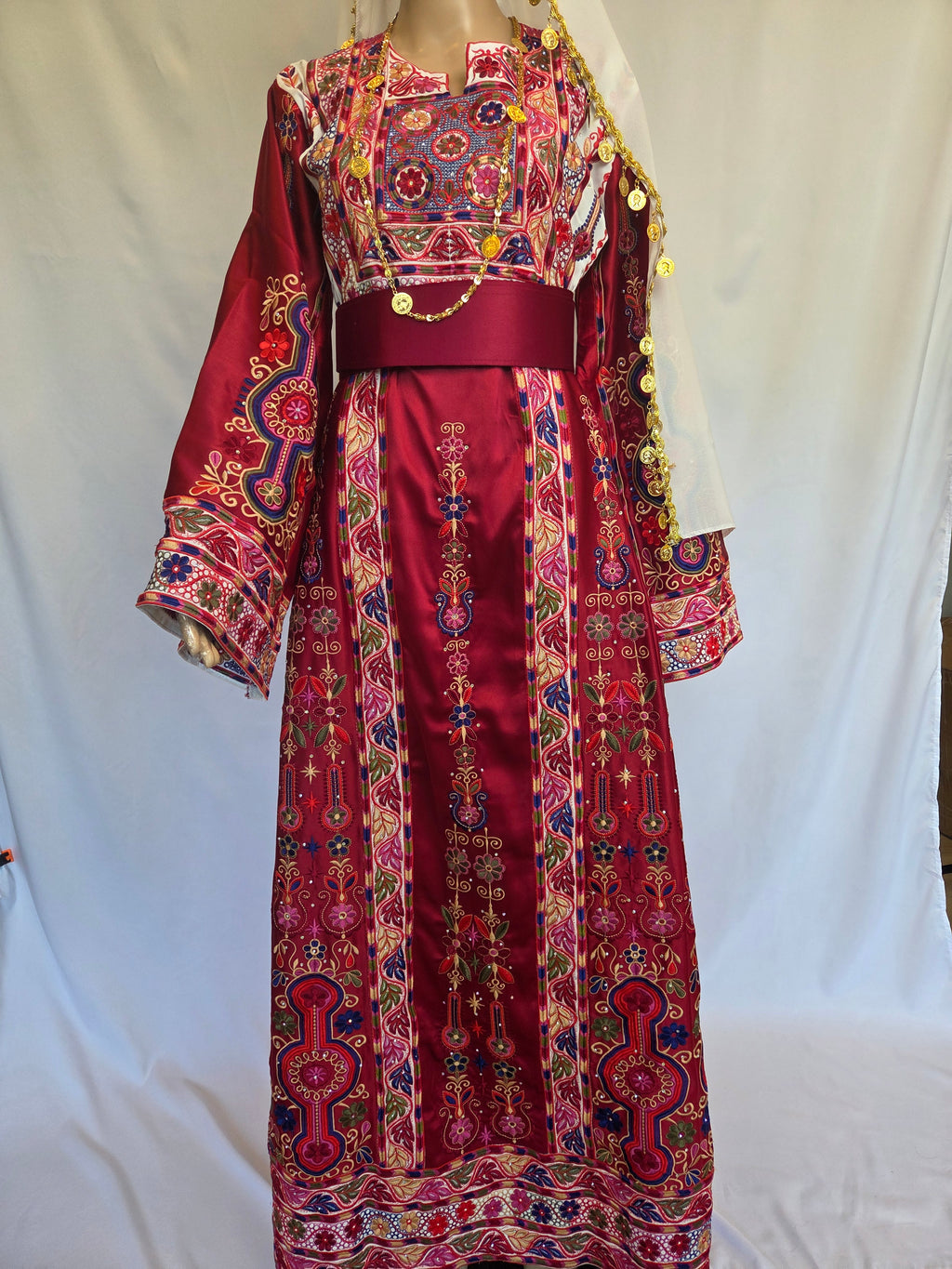 The Farah Thobe - Majestic | Burgundy | Palestinian Tatreez Thobe/Dress