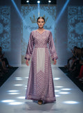 The Nabuls Thobe - Lilac and Beige Traditional Full Tatreez Thobe ( No veil)